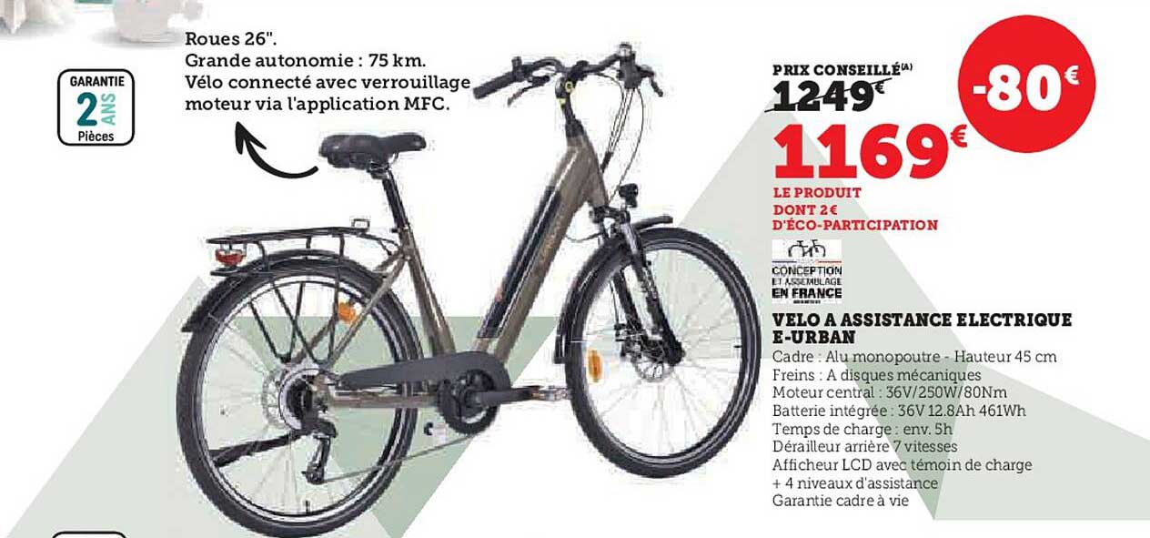 vélo à assistance électrique e-urban