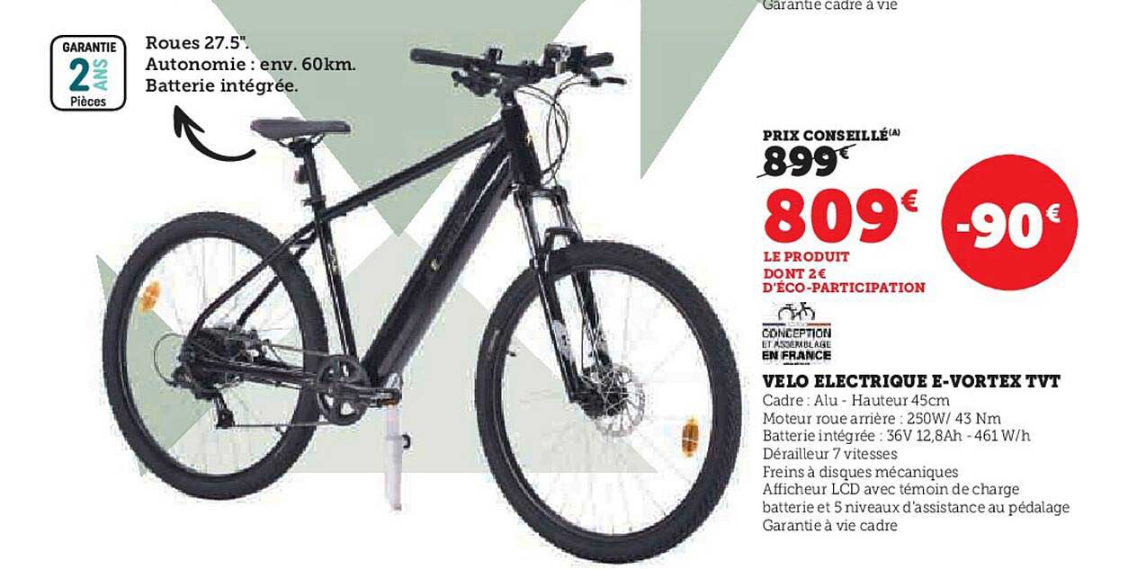 vélo électrique e-vortex tvt