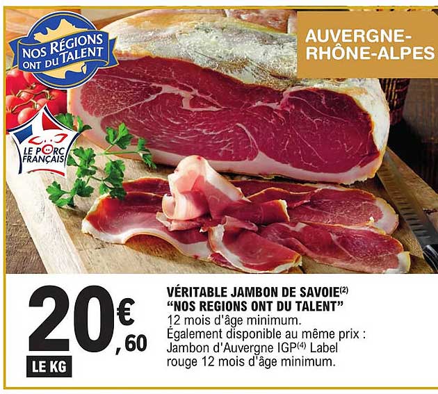 véritable jambon de savoie "nos régions ont du talent"