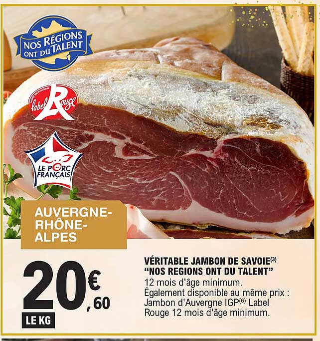 véritable jambon de savoie "nos régions ont du talent"
