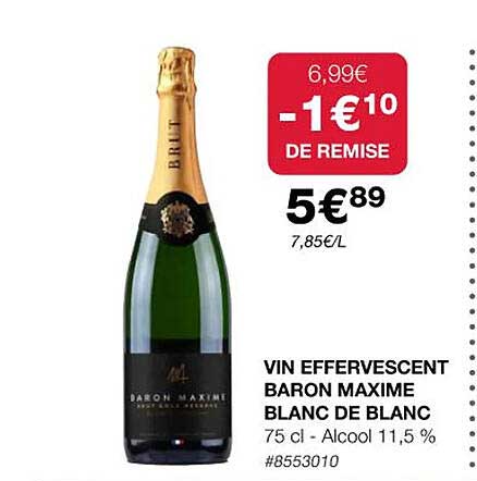 vin effervescent baron maxime blanc de blanc