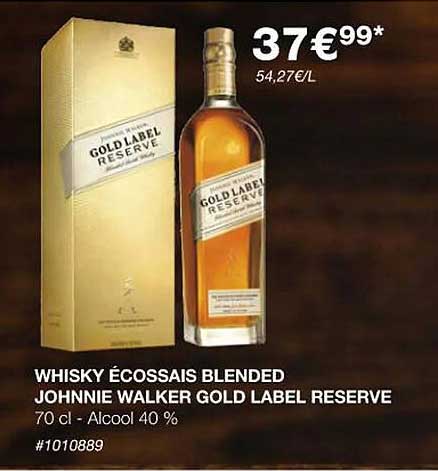 whisky écossais blended johnnie walker gold label réserve