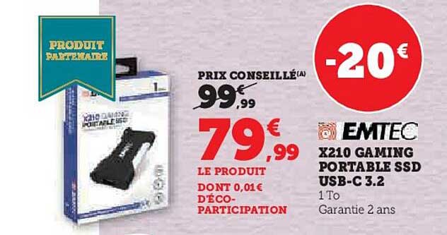 x210 gaming portable ssd sub-c 3.0 emtec