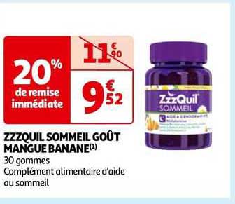 zzzquil sommeil goût mangue banane