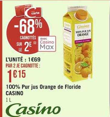 100% pur jus orange de floride casino
