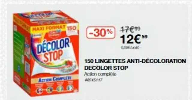 150 lingettes anti-décoloration décolor stop