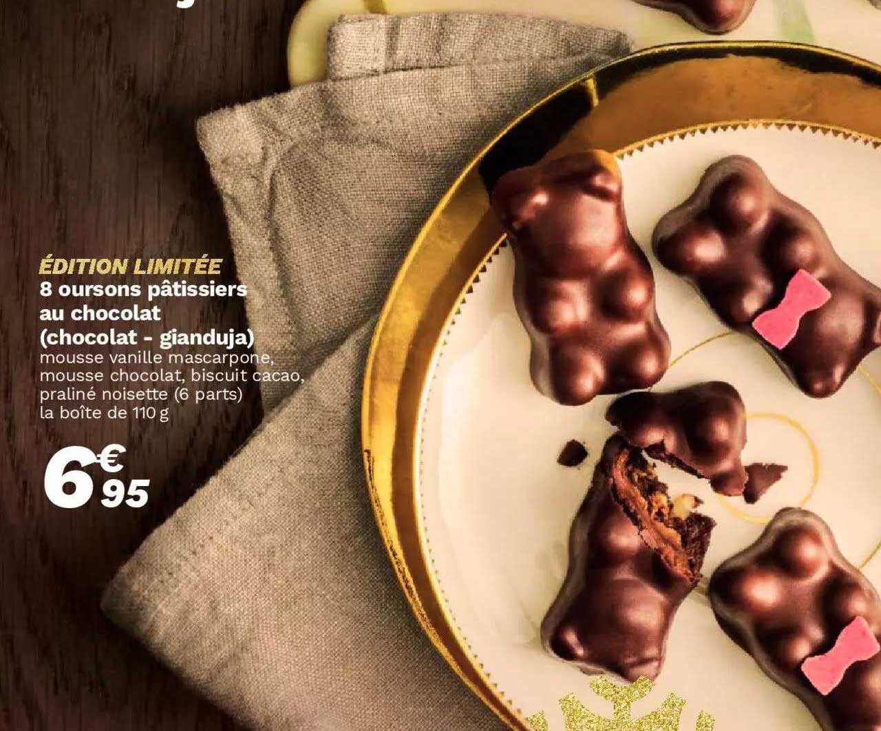 8 oursons pâtissiers au chocolat (chocolat - gianduja)