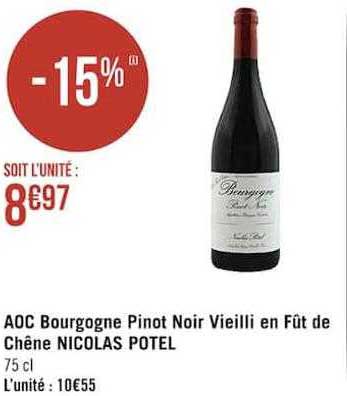 aoc bourgogne pinot noir vieilli en fût de chêne nicolas potel