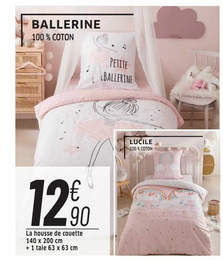 Ballerine :  La Housse De Couette 140 X 200 Cm + 1 Taies 63 X 63 Cm