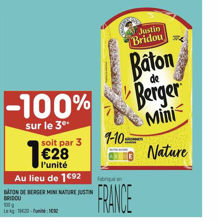 bâton de berger mini nature justin bridou