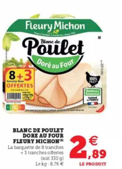 blanc de poulet doré au four fleury michon