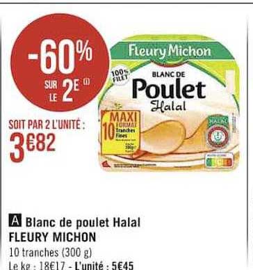 blanc de poulet halal fleury michon
