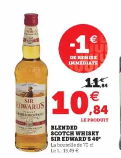 blended scotch whisky sir edward's 40°