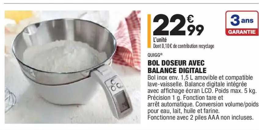 bol doseur avec balance digitale quigg