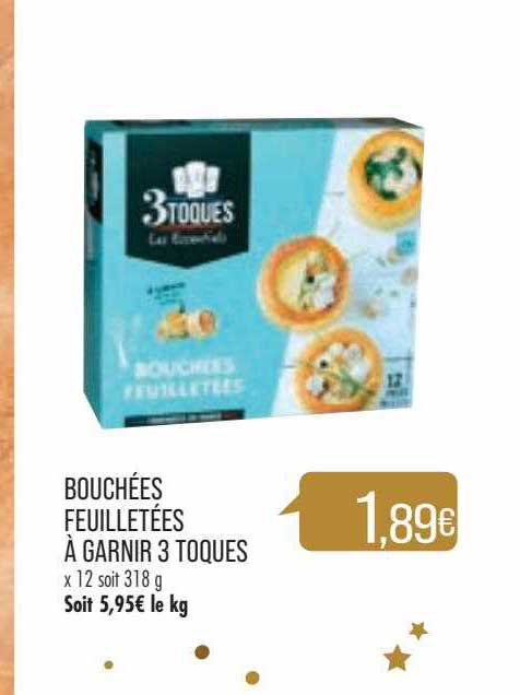 bouchées feuilletées à garnir 3 toques