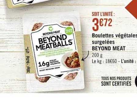 boulettes végétales surgelées beyond meat