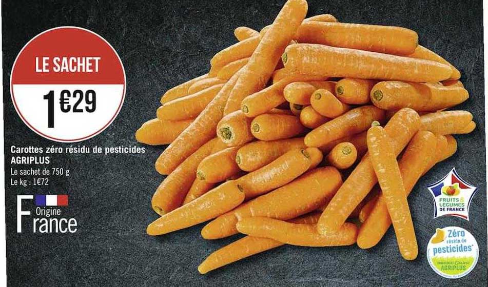 carottes zéro résidu de pesticides agriplus