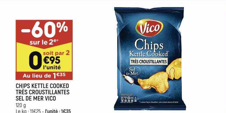chips kettle cooked très croustillantes sel de mer vico