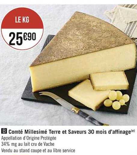comté millesimé terre et saveurs 30 mois d'affinage