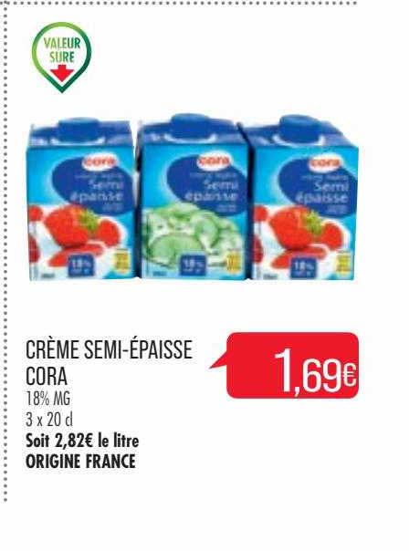 crème semi-épaisse cora