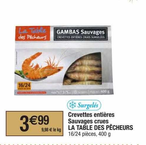 crevettes entières sauvages crues la table des pêcheurs