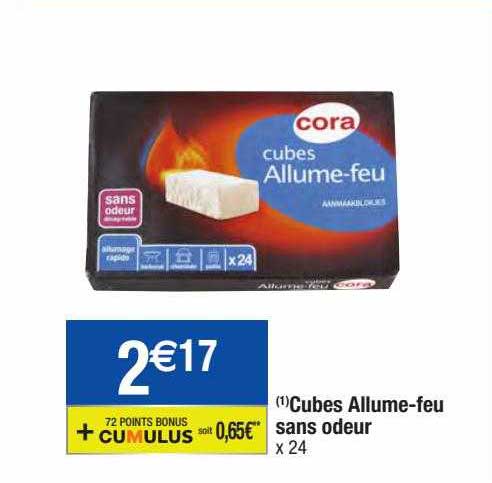 cubes allume-feu sans odeur
