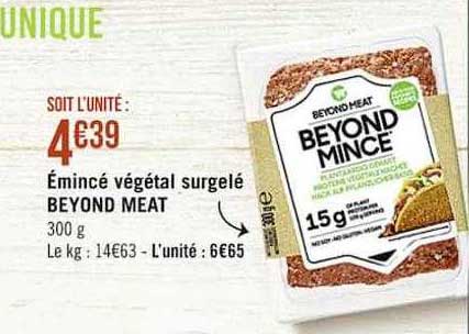 émincé végétal surgelé beyron meat