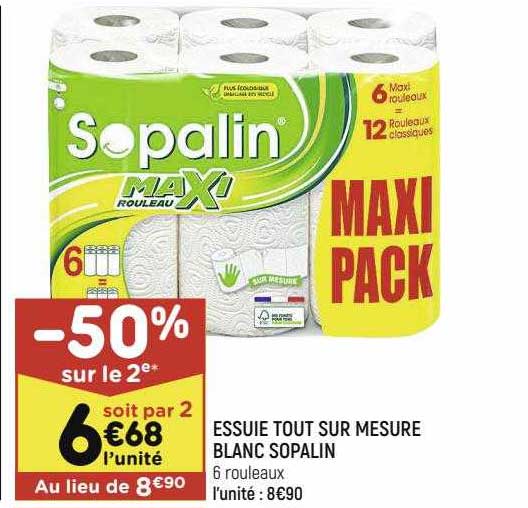 essuie tout sur mesure blanc sopalin