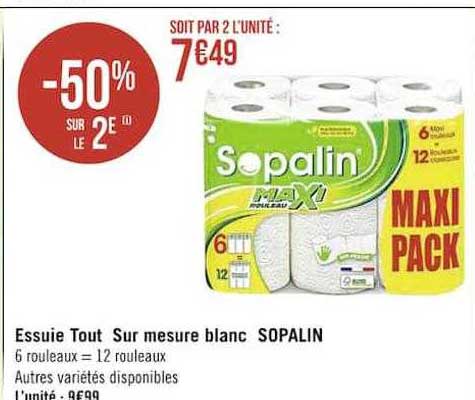 essuie tout sur mesure blanc sopalin