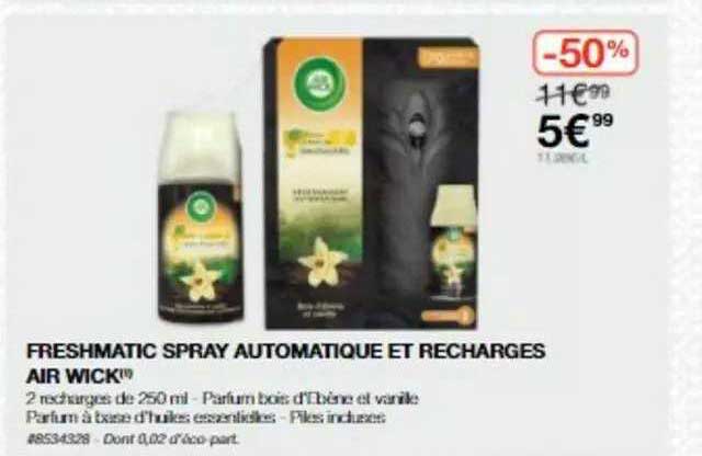 freshmatic spray automatique et recharges air wick