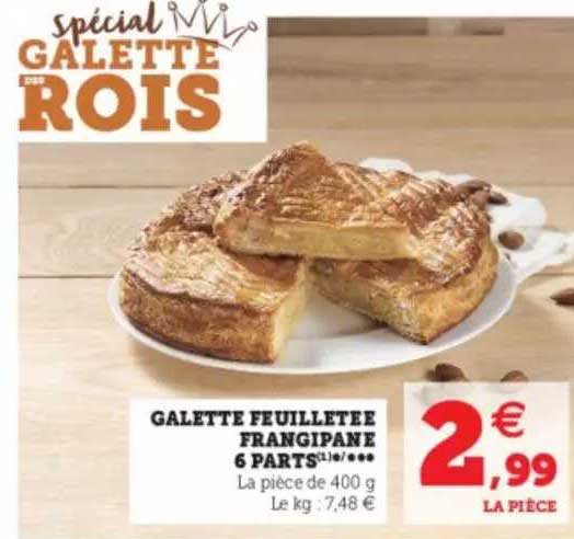 galette feuilletée frangipane 6 parts