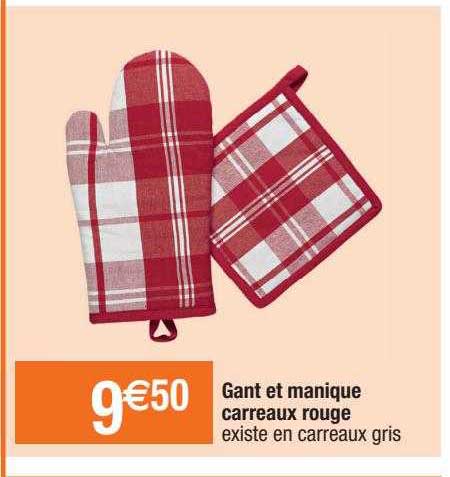 Gant Et Manique Carreaux Rouge