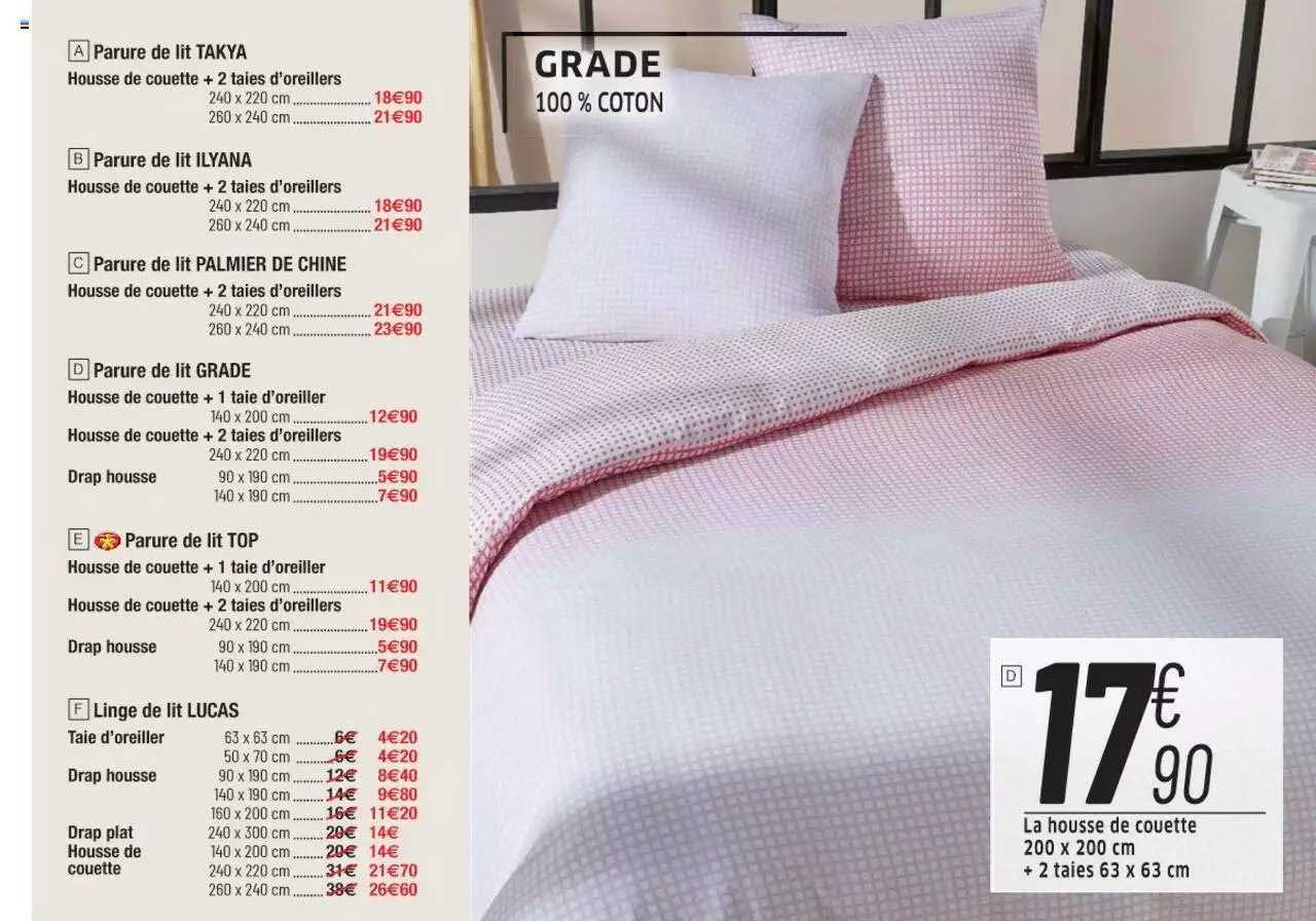 grade 100% coton la housse de couette 200 x 200 cm + 2 taies 63 x 63 cm