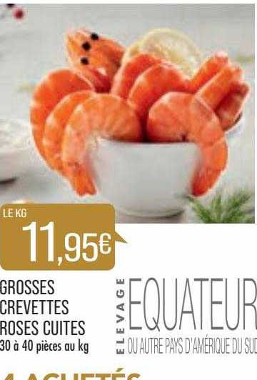 grosses crevettes roses cuites