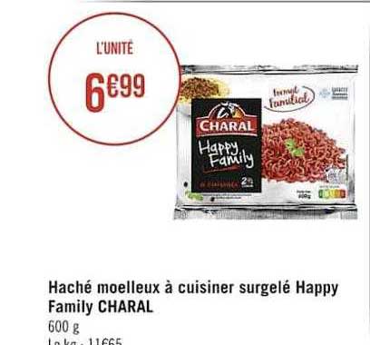 haché moelleux à cuisiner surgelé happy family charal