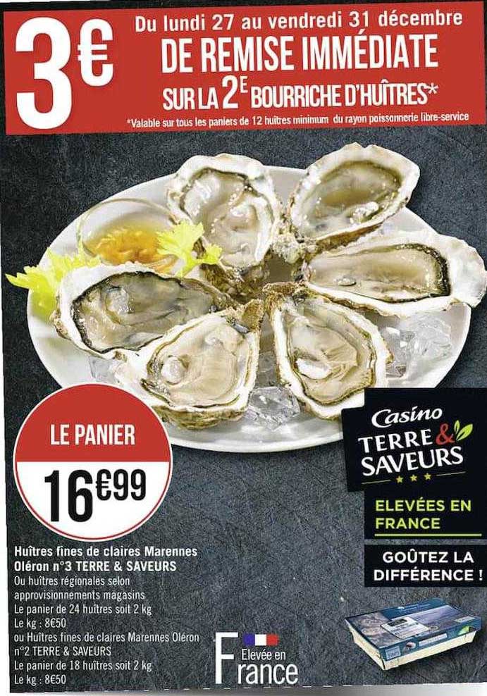 huîtres fines de claires marennes oléron n°3 terre & saveurs