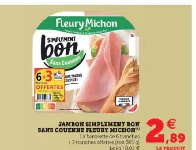 Jambon Simplement Bon Sans Couenne Fleury Michon