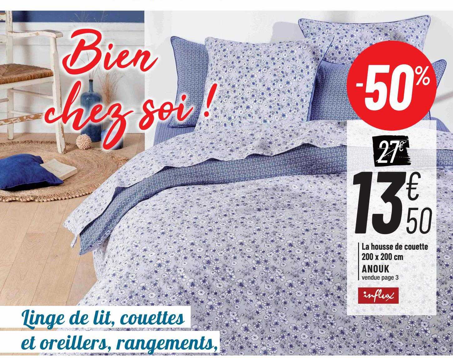 la housse de couette 200 x 200 cm anouk influx