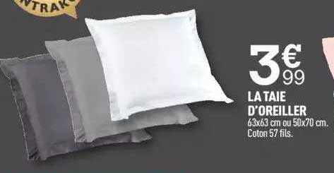 la taie d'oreiller