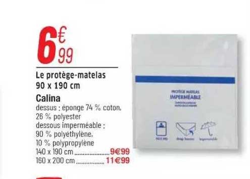 le protège-matelas 90 x 190 cm calina