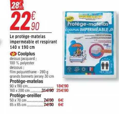 Le Protège-matelas Imperméable Et Respirant 140 X 190 Cm Coolplus,