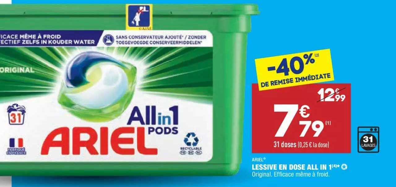 lessive en dose all in 1 ariel