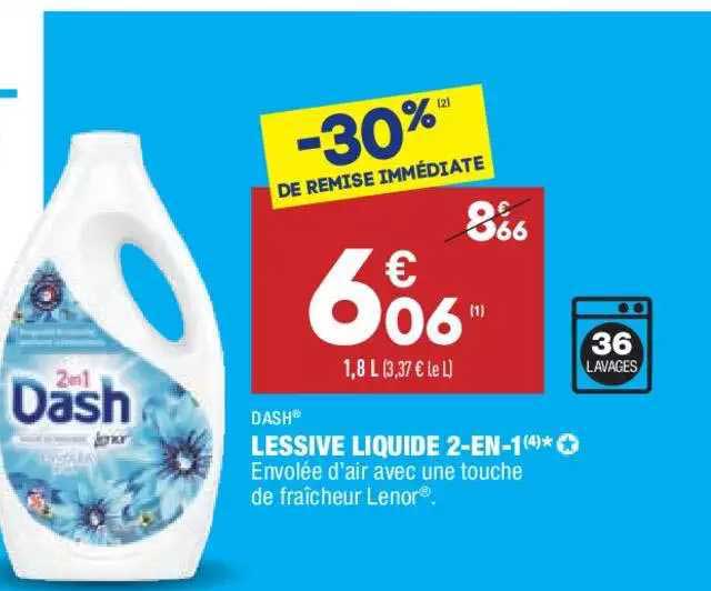 lessive liquide 2-en-1 dash
