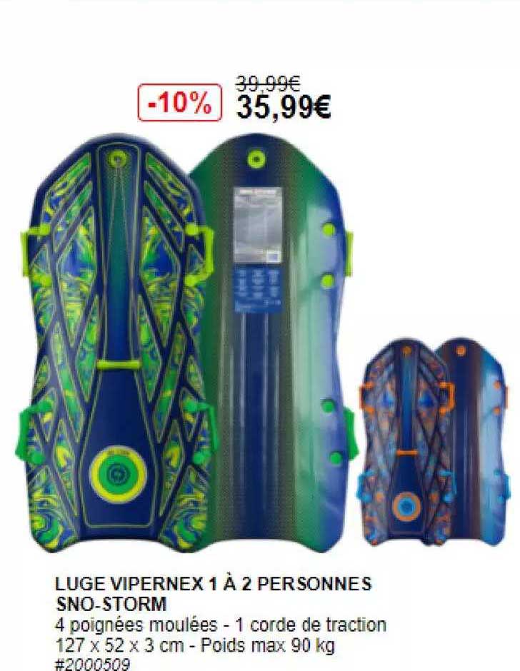 luge vipernex 1 à 2 personnes sno-storm