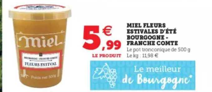 miel fleurs estivales d'été bourgogne - franche comté