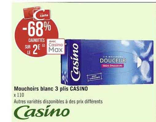 Mouchoirs Blanc 3 Plis Casino