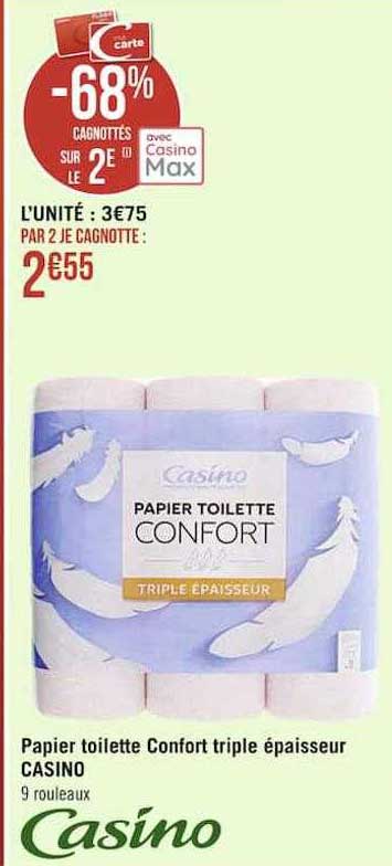 Papier Toilette Confort Triple épaisseur Casino