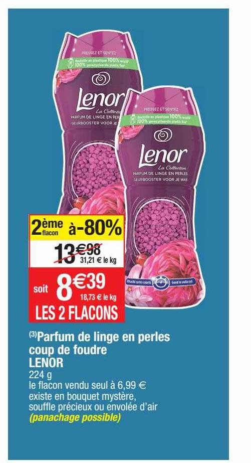 parfum de linge en perles coup de foudre lenor