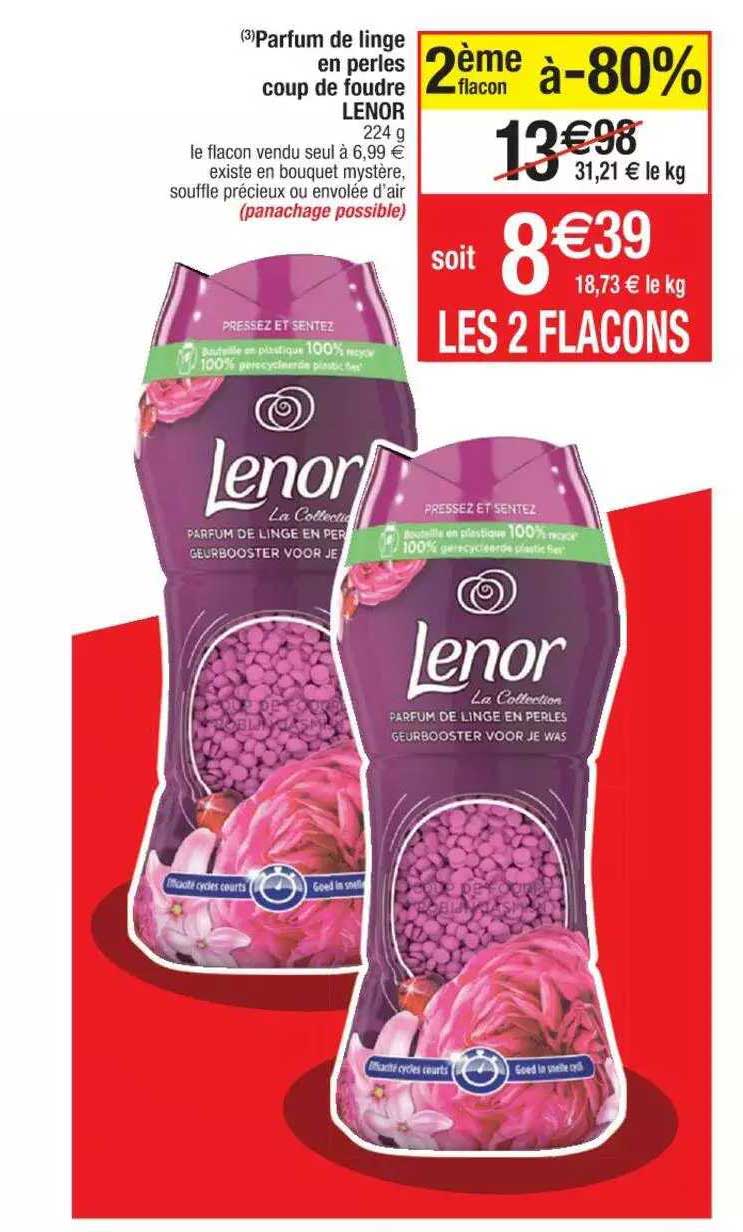 parfum de linge en perles coup de foudre lenor