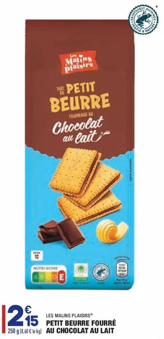 petit beurre fourré au chocolat au lait les malins plaisirs